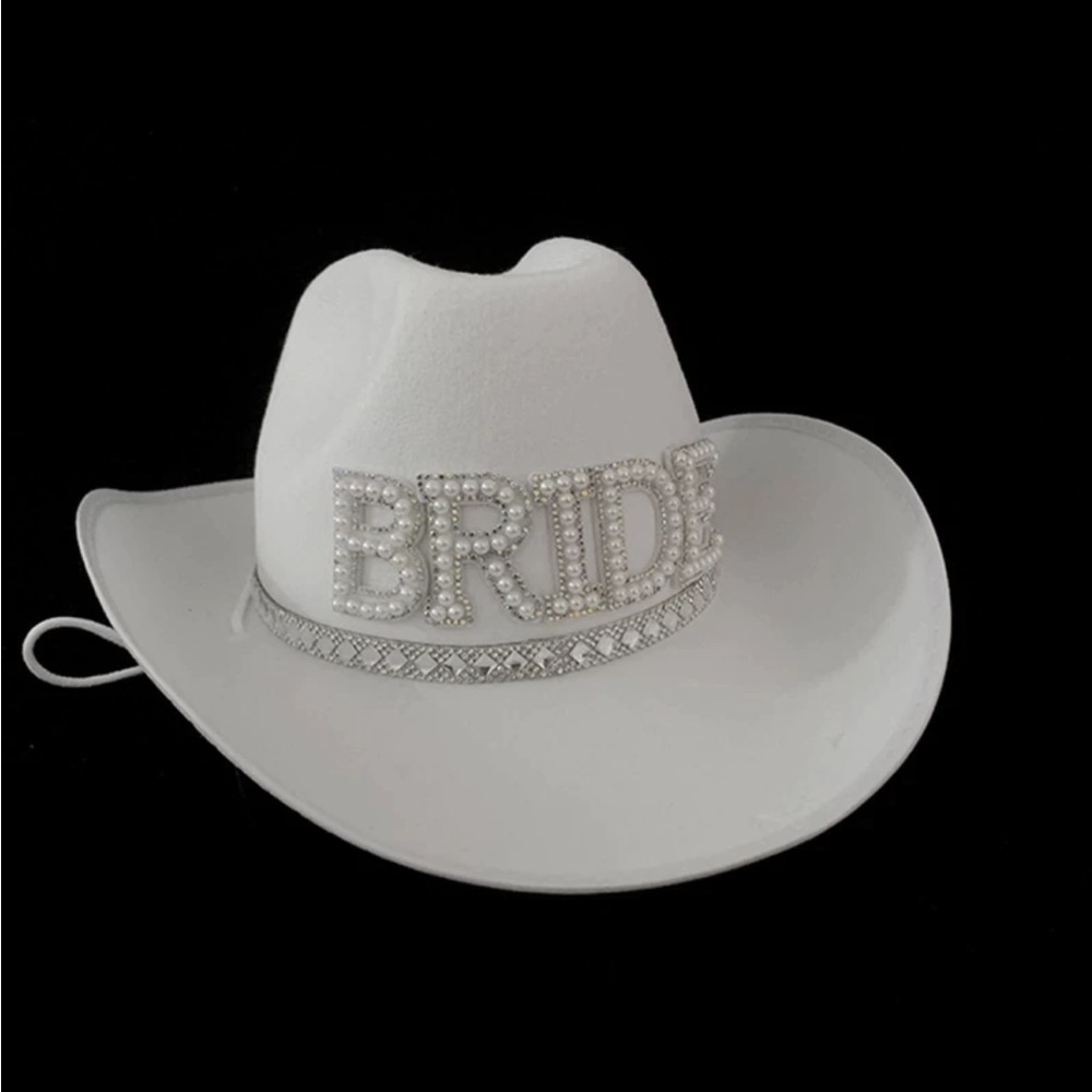 White Bride Cowboy Hat - Bachelorette Nashville